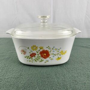 Vintage Corning Ware Wildflower A-3-B Casserole Dish w/ Lid